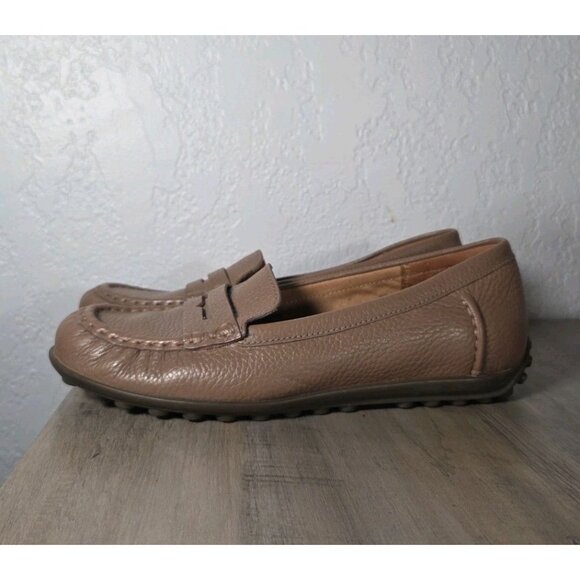 VIONIC 'Marcy' Brown Leather Driving Loafers Slip On Shoes Flats Size 8 - Picture 4 of 6